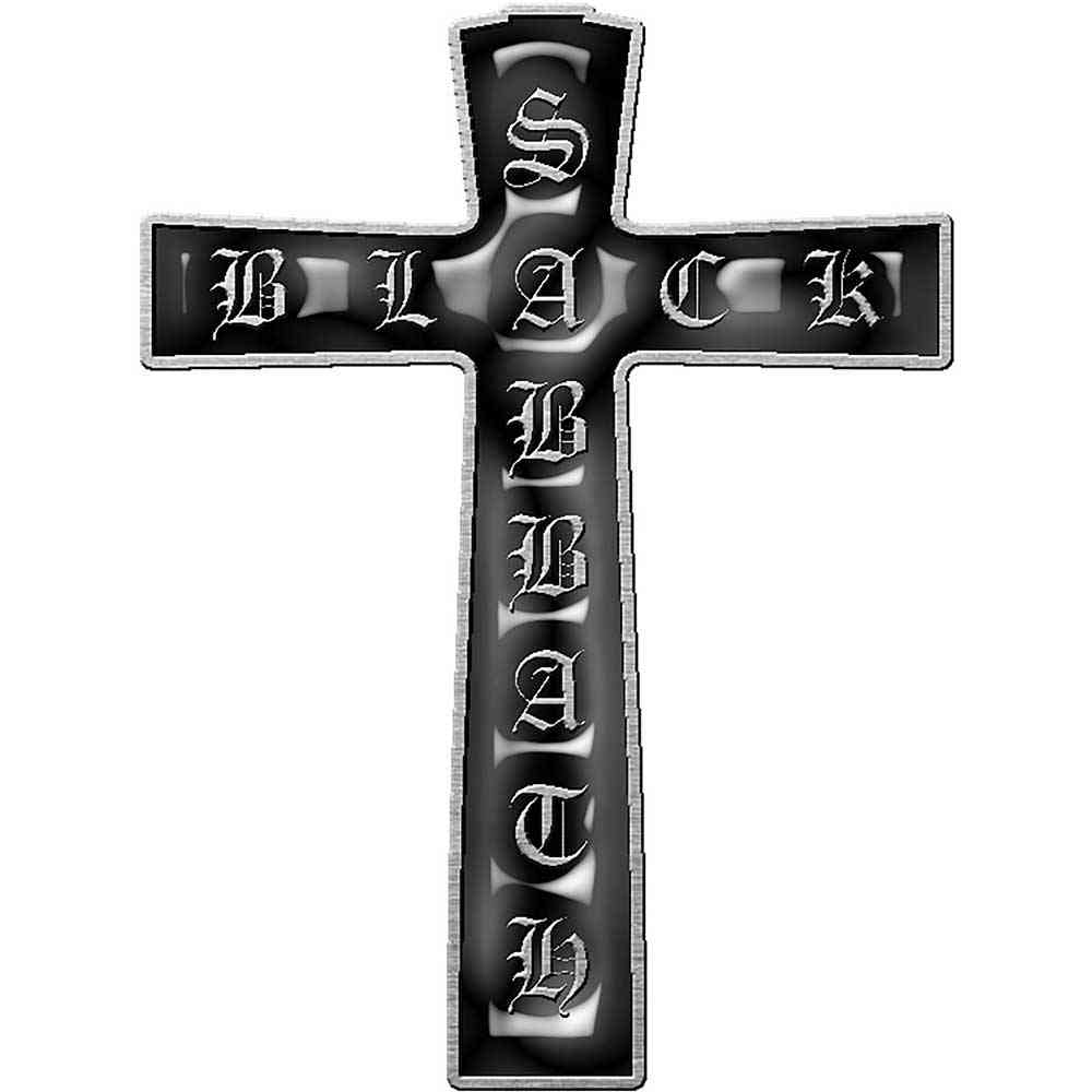 Black Sabbath - Cross Button pin - Schwarz/Silberfarben